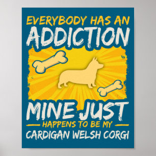 Cardigan Welsh Corgi Lustiger Hund Sucht Poster