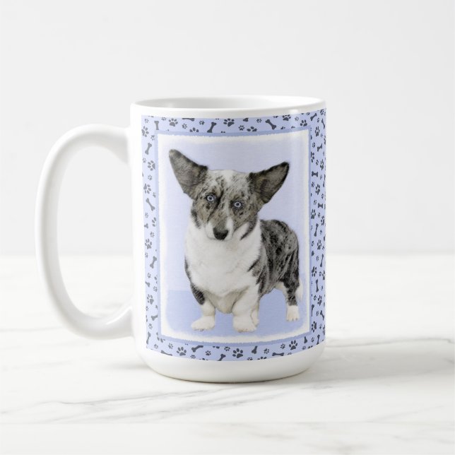 Cardigan Welsh Corgi Malerei - Original Hund Kunst Kaffeetasse (Links)
