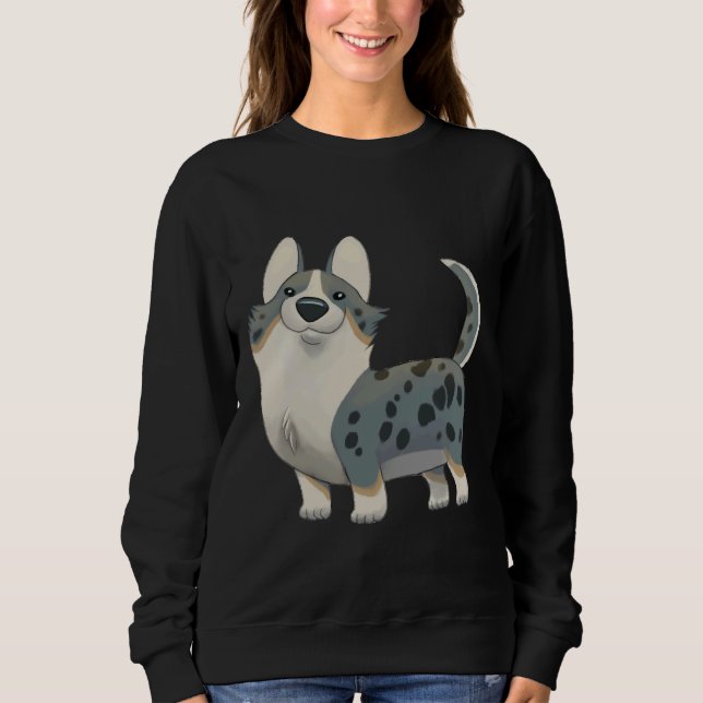 Cardigan Welsh Corgi Merle und Tan Sweatshirt (Vorderseite)