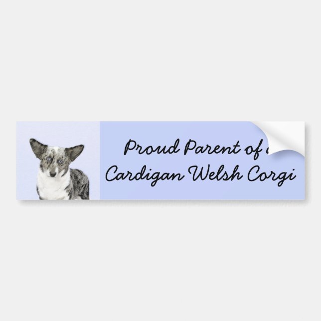 Cardigan Welsh Corgi Painting - Original Dog Art Autoaufkleber (Vorne)