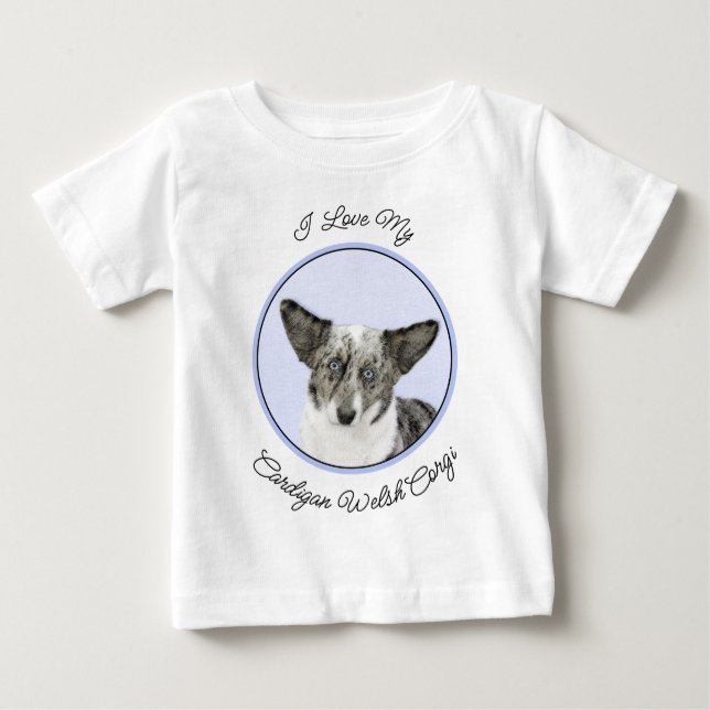 Cardigan Welsh Corgi Painting - Original Dog Art Baby T-shirt (Vorderseite)