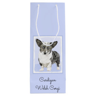Cardigan Welsh Corgi Painting - Original Dog Art Geschenktüte Für Weinflaschen