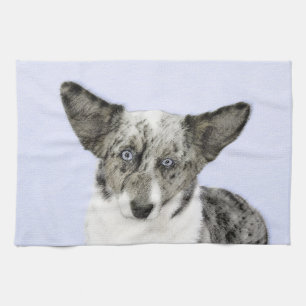 Cardigan Welsh Corgi Painting - Original Dog Art Geschirrtuch