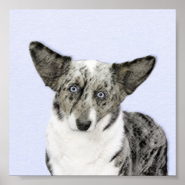 Cardigan Welsh Corgi Painting - Original Dog Art Poster (Vorne)