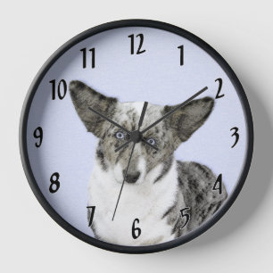Cardigan Welsh Corgi Painting - Original Dog Art Uhr