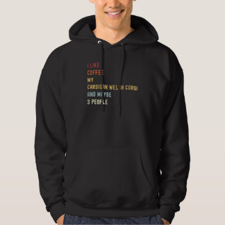 Cardigan Welsh Corgi Retro Hund und Kaffee Hoodie