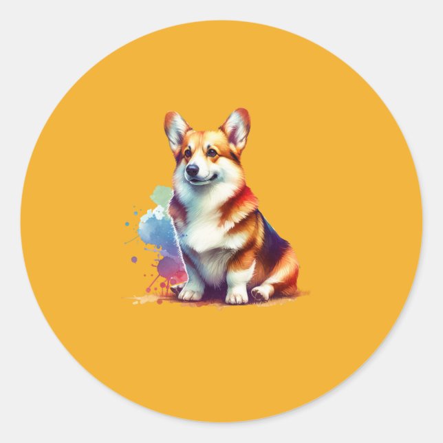 Cardigan Welsh Corgi Runder Aufkleber (Vorderseite)