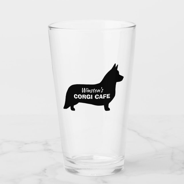 Cardigan Welsh Corgi Silhouette Custom Dog Lover Glas (Vorderseite)