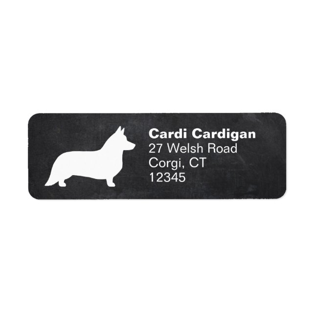 Cardigan Welsh Corgi Silhouette Rücksendeadresse (Vorne)