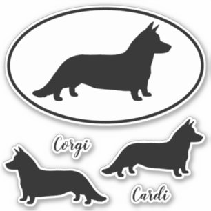 Cardigan Welsh Corgi Silhouetten Vinyl Sticker Set