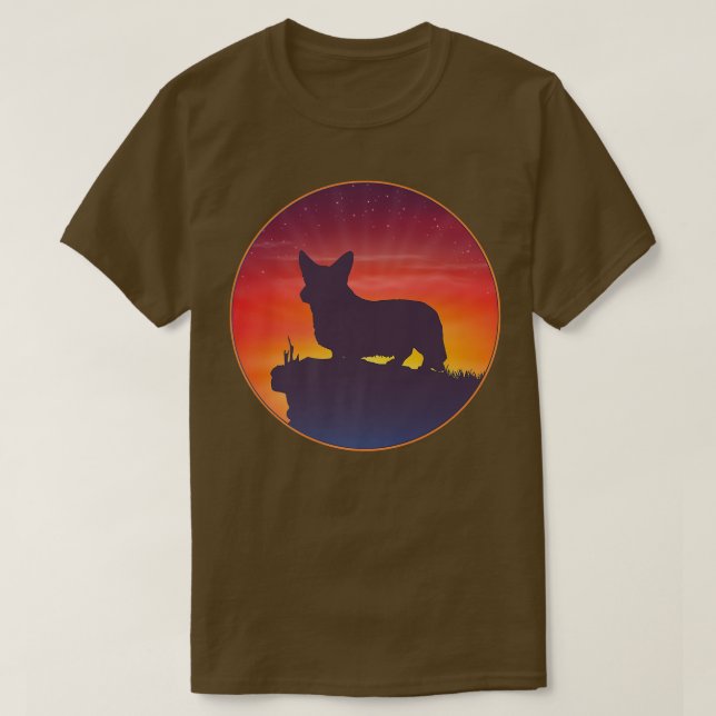 Cardigan Welsh Corgi Sunset  T-Shirt (Design vorne)