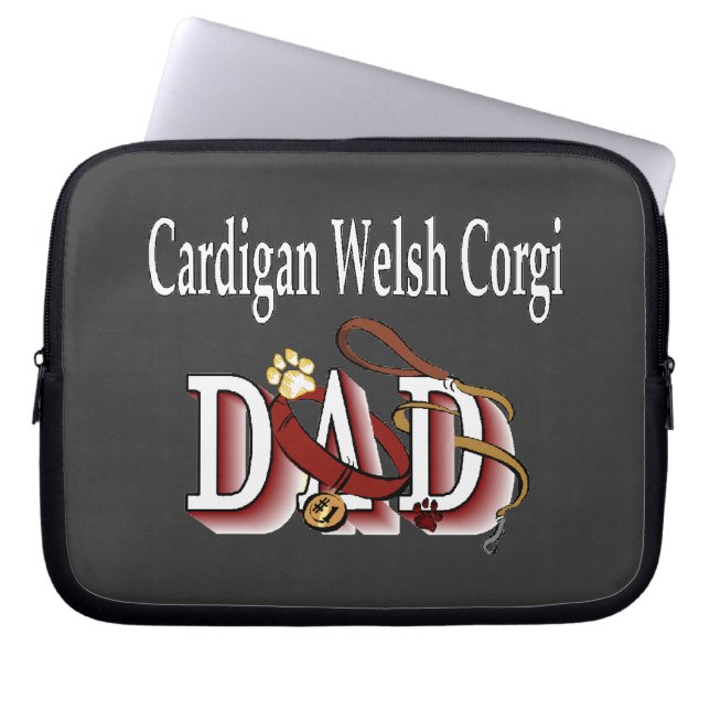 Cardigan Welsh Corgi Vater Laptopschutzhülle (Vorderseite)