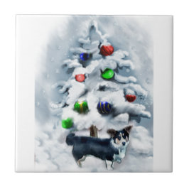 Cardigan Welsh Corgi Weihnachtsgeschenke Fliese