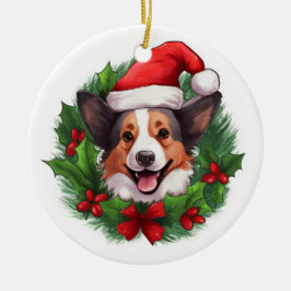 Cardigan Welsh Corgi Wreath Keramik Ornament