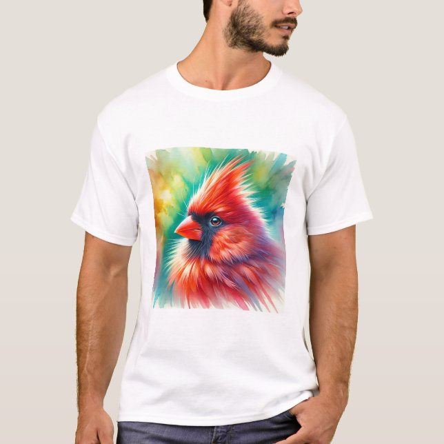 Cardinal Bird 300724AREF129 - Watercolor T-Shirt (Vorderseite)
