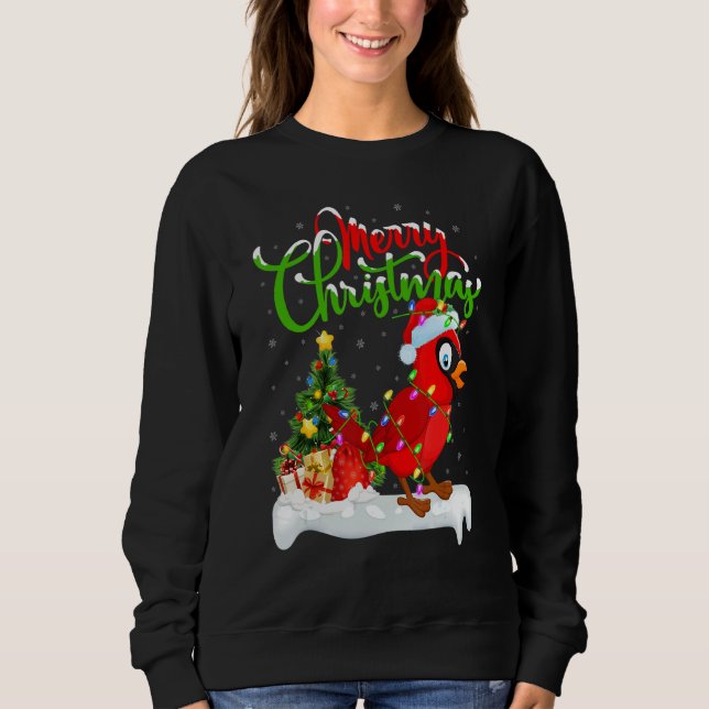 Cardinal Bird  Xmas Decoration Santa Cardinal Chri Sweatshirt (Vorderseite)