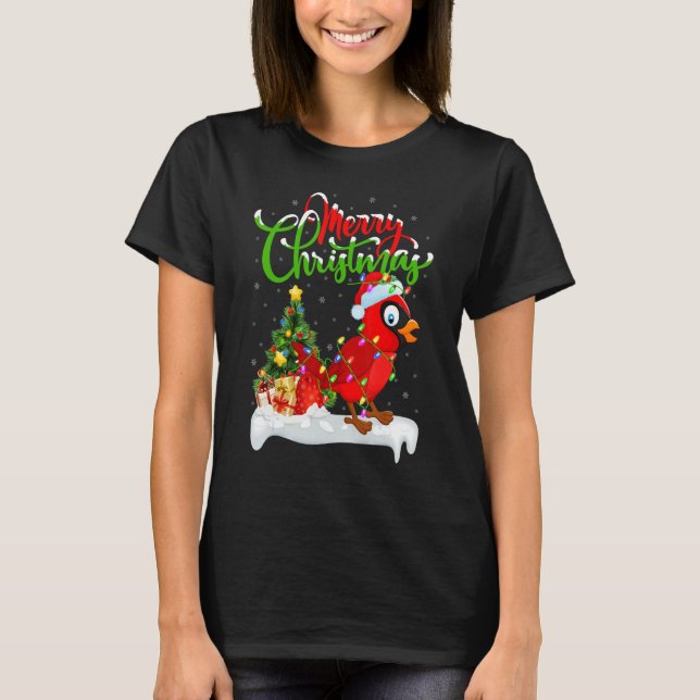 Cardinal Bird  Xmas Decoration Santa Cardinal Chri T-Shirt (Vorderseite)