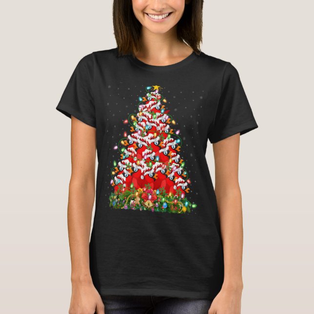 Cardinal Bird   Xmas Light Santa Cardinal Christma T-Shirt (Vorderseite)