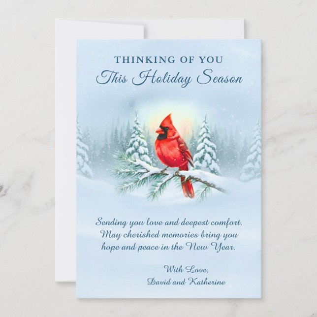 Cardinal Christmas Sympathy Condolence Holiday  Karte (Vorderseite)