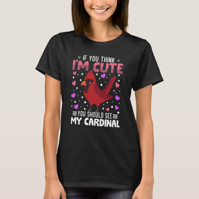 Cardinal Heart Valentine's Day Animal For Womens K T-Shirt (Vorderseite)