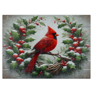 Cardinal Nest Holiday Cutting Board Schneidebrett
