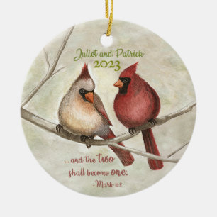 Cardinal Pair Christmas Ornament