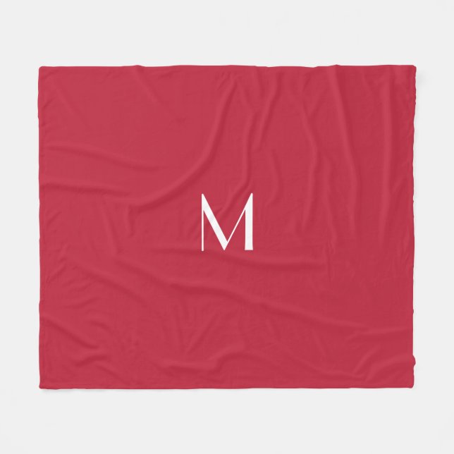 Cardinal red -monogrammed    fleecedecke (Vorderseite (Horizontal))