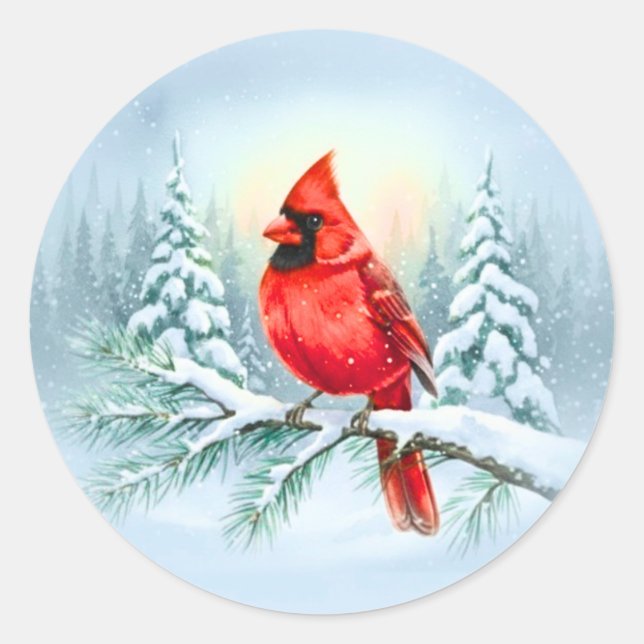 Cardinal Sympathy Envelope Seals Christmas Sticker (Vorderseite)