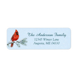 Cardinal Sympathy Holiday Return Address Label