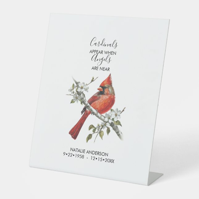 Cardinals appear when angels are near Memorial Sockelschild (Vorderseite)
