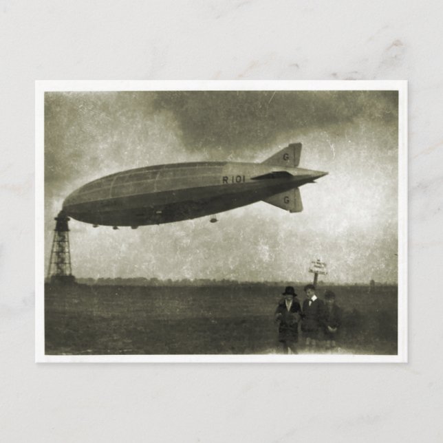 Cardington, Airship R101, vor Abflug Postkarte (Vorderseite)