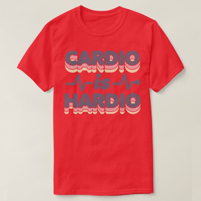 Cardio ist Hardio Funny Gym Running Retro 70er Fit T-Shirt (Design vorne)