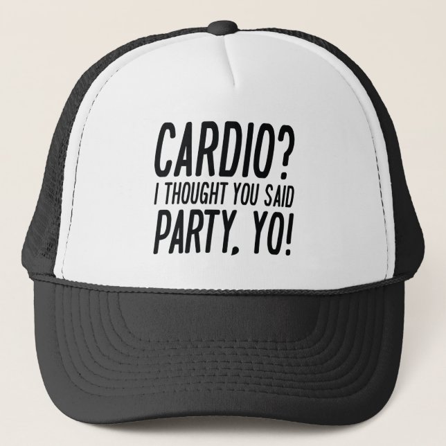Cardio Party Yo Truckerkappe (Vorderseite)