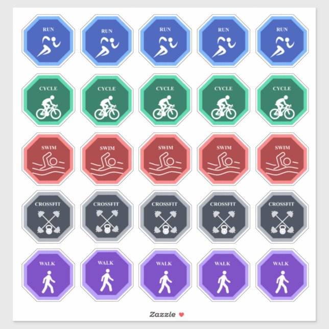 Cardio-Tage-Workout-Tracker-Planer-Aufkleber Aufkleber (Blatt)