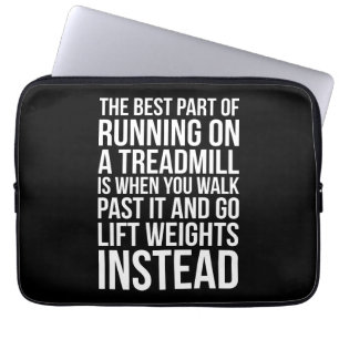 Cardio, Treadmill Running vs Lifting - Funny Gym Laptopschutzhülle