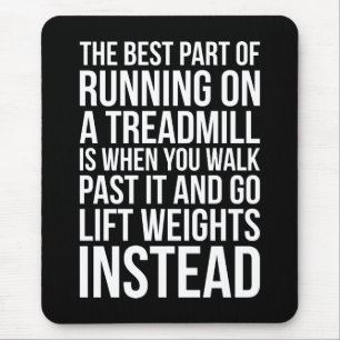 Cardio, Treadmill Running vs Lifting - Funny Gym Mousepad