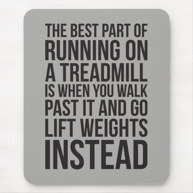 Cardio, Treadmill Running vs Lifting - Funny Gym Mousepad (Vorne)