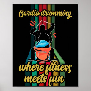 Cardio-Trommel-Gym-Übung Lustige Fitness Cl W Poster