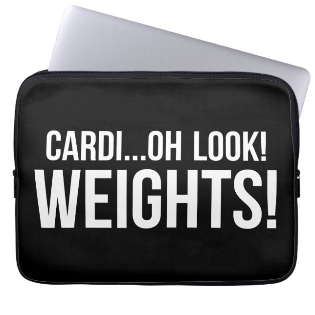 Cardio vs Weights - Funny Novelty Gym Workout Laptopschutzhülle (Vorderseite)