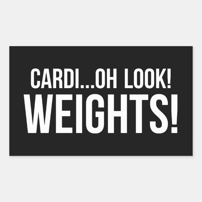 Cardio vs Weights - Funny Novelty Gym Workout Rechteckiger Aufkleber (Vorderseite)