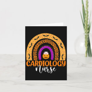 Cardiology Nurse Leopard Rainbow Halloween Pumpkin Karte