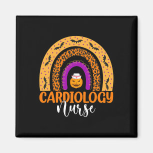 Cardiology Nurse Leopard Rainbow Halloween Pumpkin Magnet