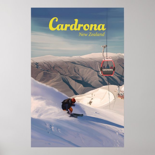 Cardrona Skigebiet Reiseplakat Poster (Vorne)