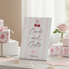 Cards and Gifts Coquette Cherry Bridal Shower Sockelschild