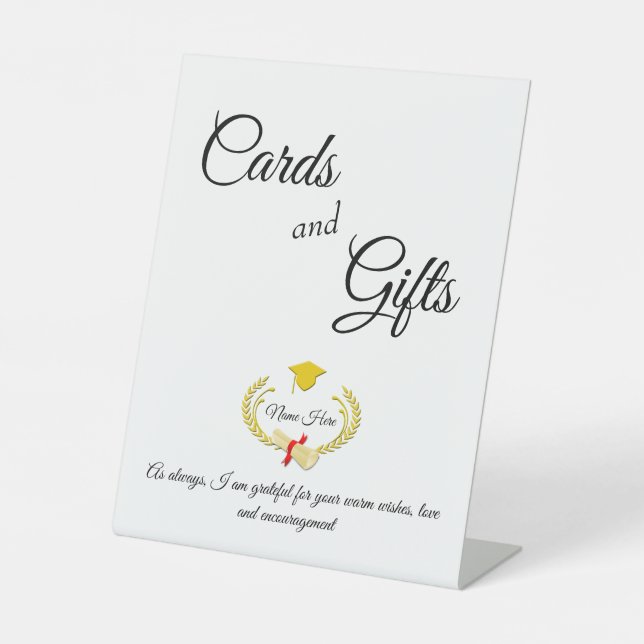 Cards and Gifts Graduation Pedestal Sign Sockelschild (Vorderseite)