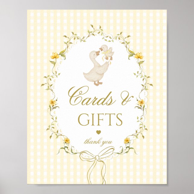 Cards and gifts Silly Goose gender neutral gingham Poster (Vorne)