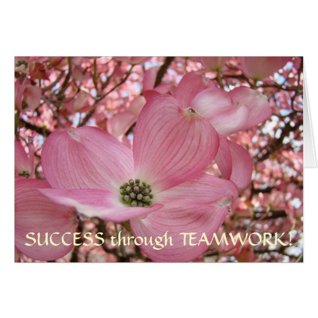 CARDS Erfolg durch Teamwork Pink Dogwood Blume (Vorderseite (Horizontal))