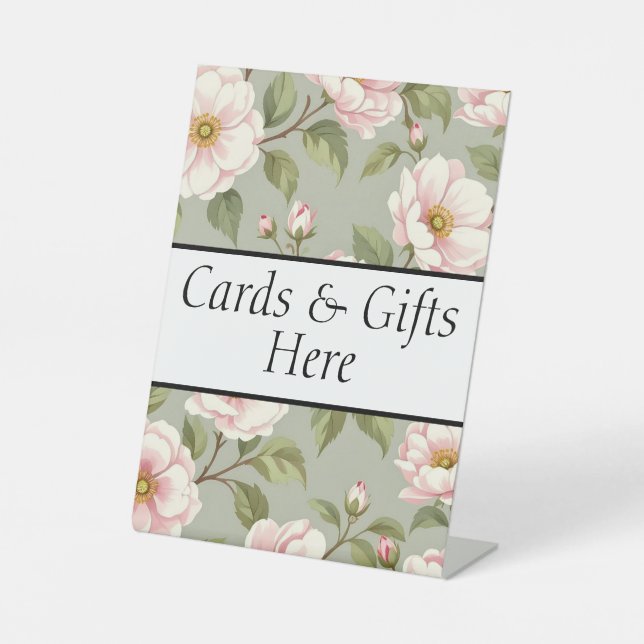 Cards & Gifts here wedding gift table sign Sockelschild (Vorderseite)