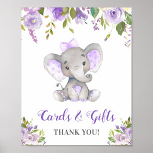 Cards Gifts Little Peanut Elephant Light Purple Poster