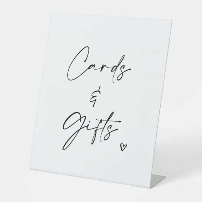 Cards & Gifts Wedding Pedestal Sign Minimalist  Sockelschild (Vorderseite)